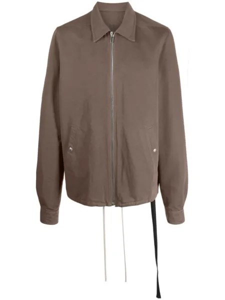Rick Owens DRKSHDW куртка-рубашка на молнии с кулиской, серый