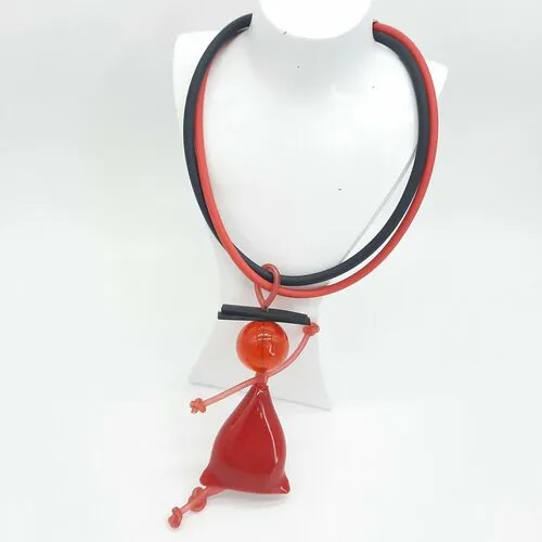 Колье PJ Murano, муранское стекло, стекло, бесцветный, черный