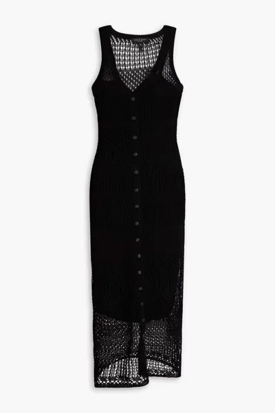Платье миди Mae Vee крючком из смесового хлопка Rag & Bone, черный