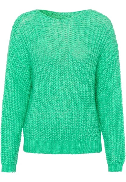 Свитер Zero Grobstrick mit U Boot Ausschnitt, цвет Bright Green Melange