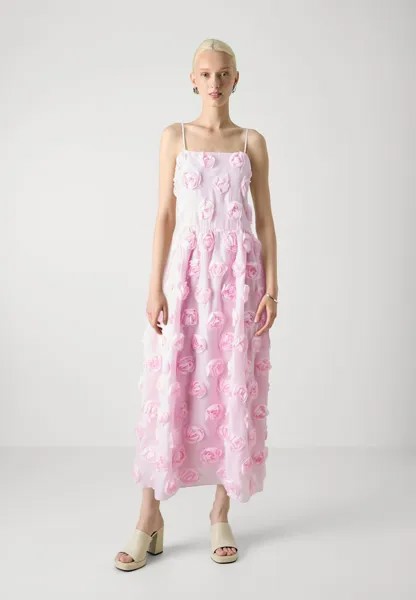 Вечернее платье YASROSSIE STRAP MIDI DRESS EVENT YAS, розовый