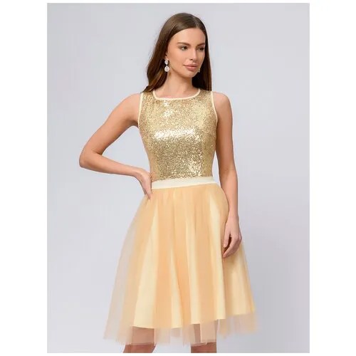 Платье 1001dress, размер 50, золотой