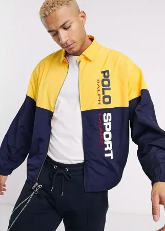 Нейлоновая куртка с темно-синими и желтыми вставками колор блок Polo Ralph Lauren Polo Sport Capsule-Темно-синий