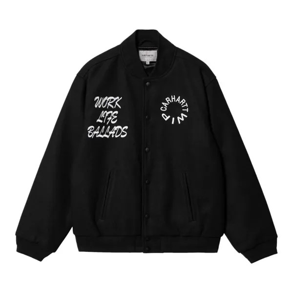 Куртка Carhartt WIP Work Varsity Bomber 'Black', черный