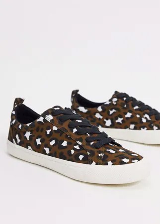 Кроссовки на шнуровке с леопардовым принтом ASOS DESIGN Dunn-Многоцветный
