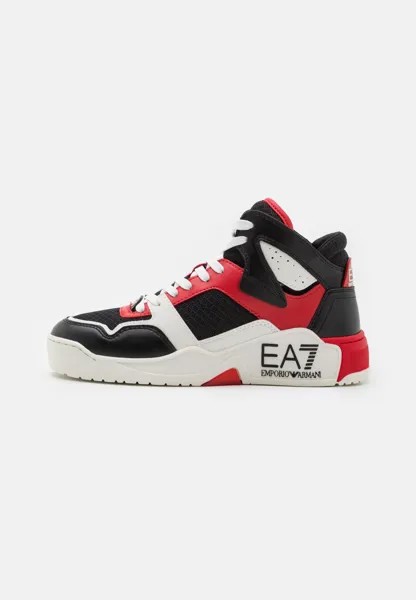 Высокие кеды NEW BASKET MID UNISEX EA7 Emporio Armani, белый/черный/красный гоночный