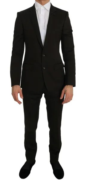 Костюм DOLCE - GABBANA, коричневый шерстяной костюм с кристаллами пчелы, приталенный крой MARTINI IT46/US36. Рекомендуемая розничная цена 2900 долларов США.