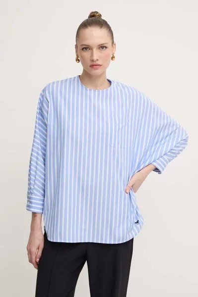 Хлопковая блузка Weekend Max Mara, синий