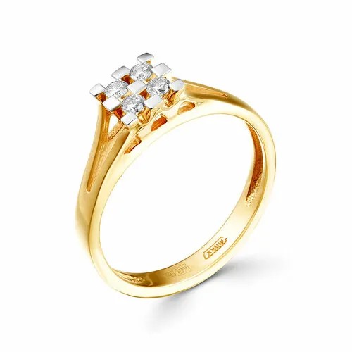 Кольцо PRESTIGE, красное золото, 585 проба, бриллиант, размер 17
