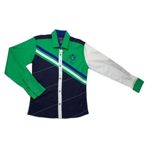 Рубашка Encore, размер 176, зеленый, синий