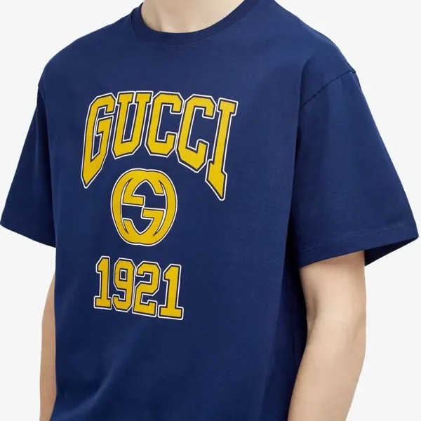 Gucci Футболка с логотипом College, синий