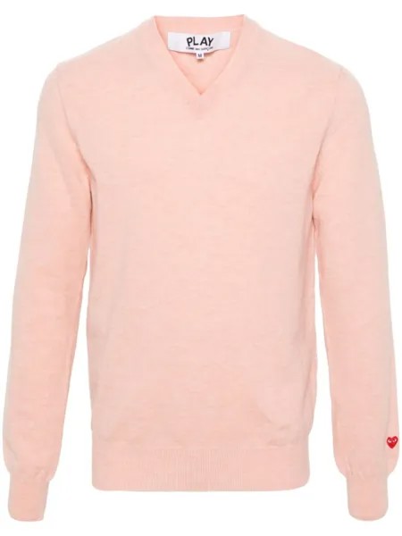 Comme Des Garçons Play шерстяной джемпер с логотипом, розовый