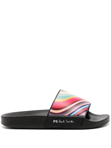 Paul Smith шлепанцы Nyro с узором Swirl, черный