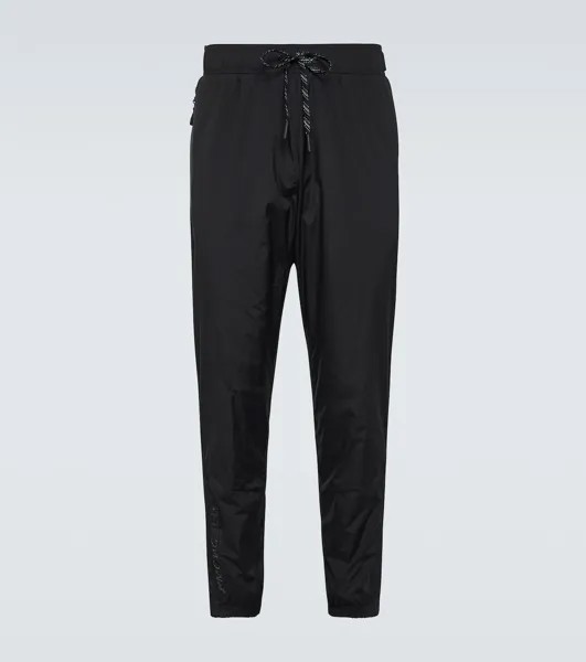 Зауженные спортивные брюки из технического материала Moncler Grenoble, черный