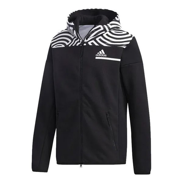 Куртка adidas x Hiroko Zne Hoody M Color Contrast Printing Hooded Jacket Coat Black, черный