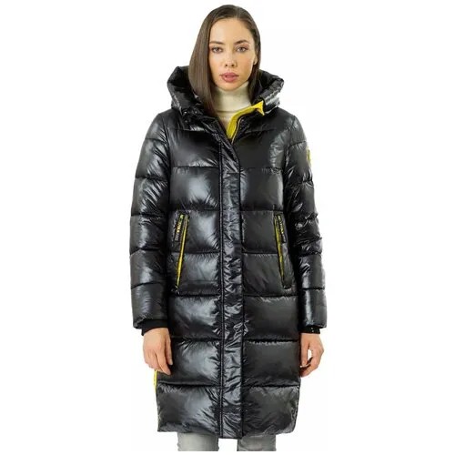Куртка  NortFolk зимняя, удлиненная, силуэт прямой, карманы, несъемный капюшон, капюшон, отделка мехом, подкладка, манжеты, водонепроницаемая, влагоотводящая, ветрозащитная, утепленная, ультралегкая, размер 70, черный