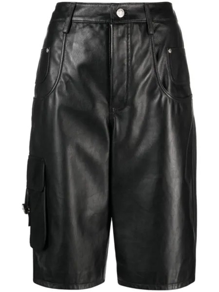 MOSCHINO JEANS кожаные шорты, черный
