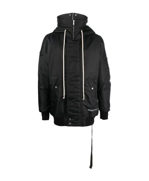 Пальто с капюшоном и молнией Rick Owens, черный