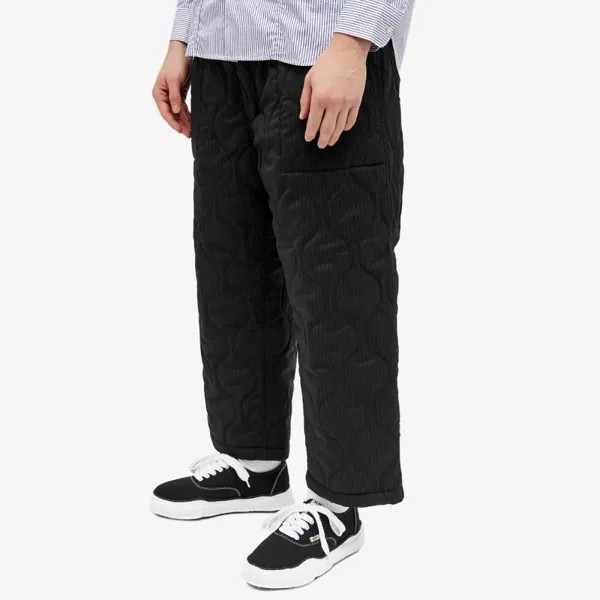 Стеганые брюки из смесовой шерсти Comme Des Garçons Homme, черный
