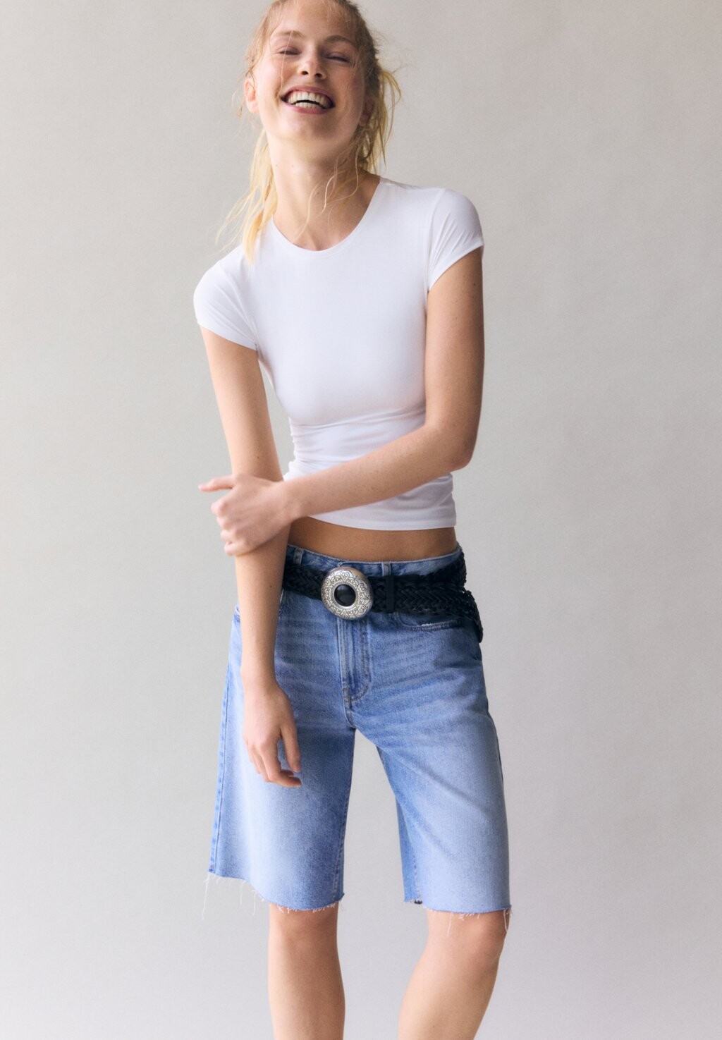 Джинсовые шорты SKATER, BERMUDA PULL&BEAR, синий