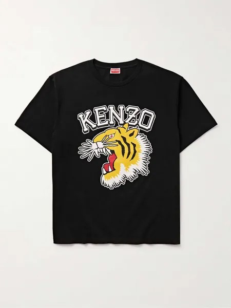 Футболка из хлопкового джерси с логотипом KENZO, черный