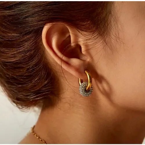 Серьги-трансформеры SORONA, Swarovski Zirconia, циркон, белый