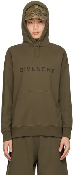 Толстовка цвета хаки с архетипом Givenchy