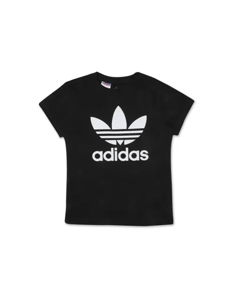 Футболка с изображением трилистника Adidas Originals, черный