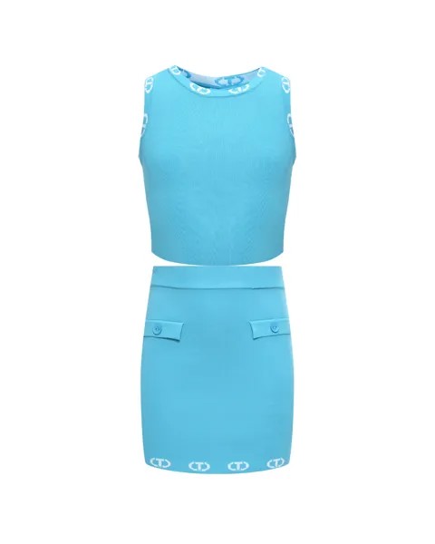 Комплект: топ и юбка, голубой TWINSET