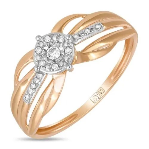 Золотое кольцо с бриллиантами R01-D-70663R001-R17, размер 18, мм