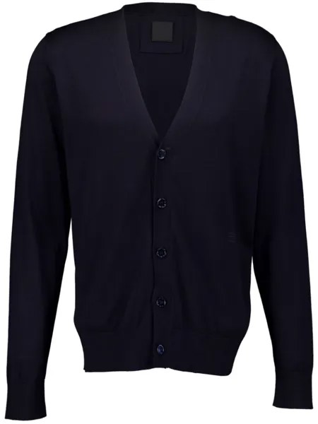 Givenchy кардиган тонкой вязки с V-образным вырезом, синий
