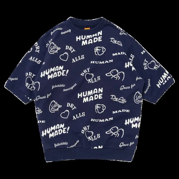 Толстовка Human Made Printed Short-Sleeve 'Navy', синий