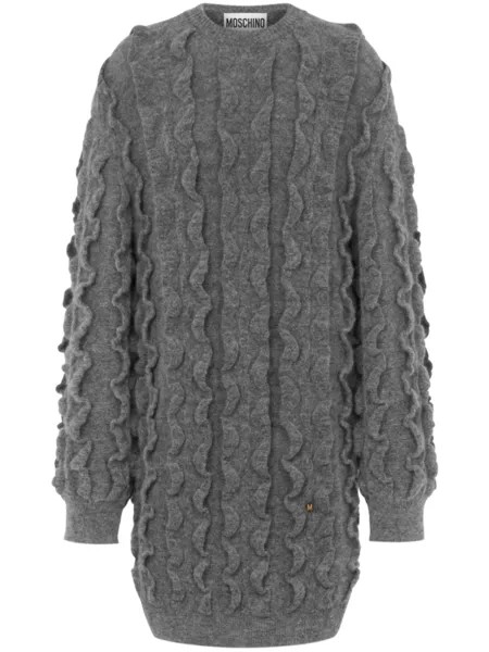 Moschino трикотажное платье с оборками, серый