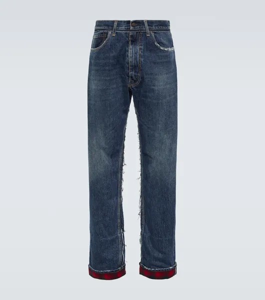 Прямые джинсы x pendleton с потертостями Maison Margiela, синий