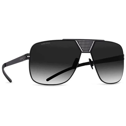 Титановые солнцезащитные очки GRESSO San Francisco - квадратные / черные