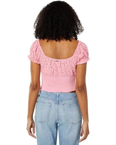 Топ Billabong Spring Air Short Sleeve Top, цвет Pink Sunset