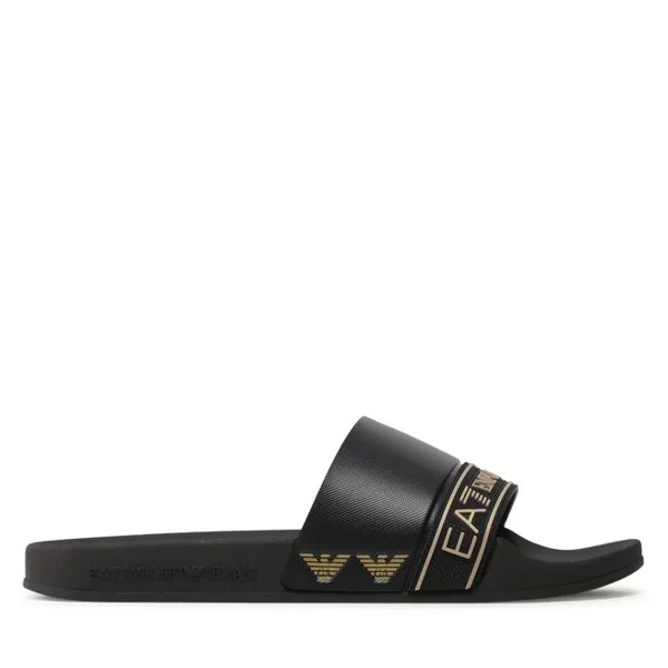 Шлепанцы EA7 Emporio Armani XCP011 XK277 N419 Full Black/Gold, черный