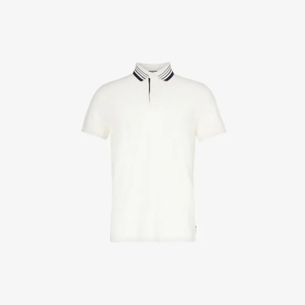 Рубашка-поло из смесового хлопка с контрастной отделкой Orlebar Brown, белый