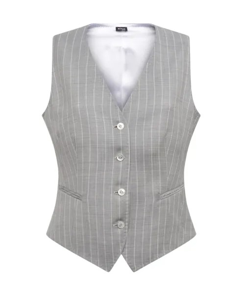 Шерстяной жилет в тонкую полоску Kiton, серый