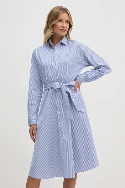 Хлопковое платье Polo Ralph Lauren, синий
