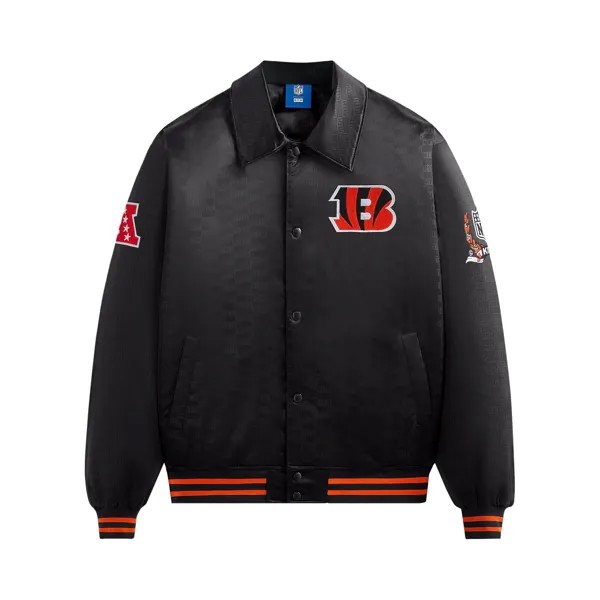 Kith For The NFL: атласный бомбер Bengals черного цвета