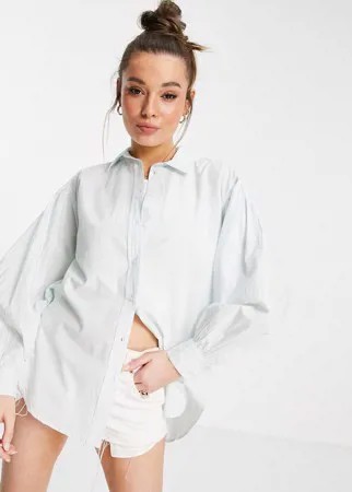 Зеленая поплиновая рубашка в полоску New Look-Зеленый цвет