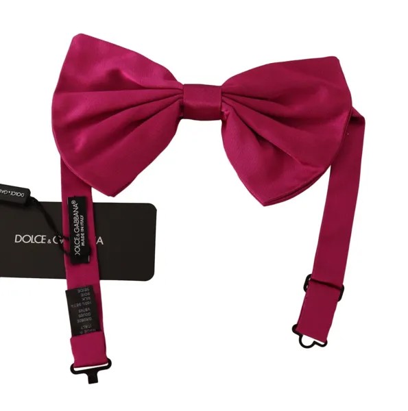 Мужской галстук-бабочка DOLCE - GABBANA, розовый, из 100% шелка, с регулируемым воротником, папийон, рекомендуемая розничная цена 200 долларов США.