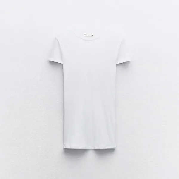 Футболка Zara Delicate Minimalist, белый