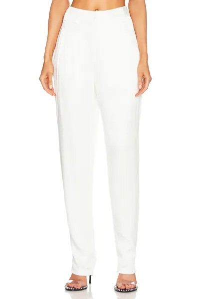 Брюки RTA Manollo High Waisted Pleated Trousers, белый