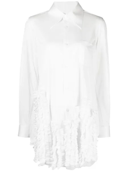 Comme Des Garçons рубашка с оборками, белый