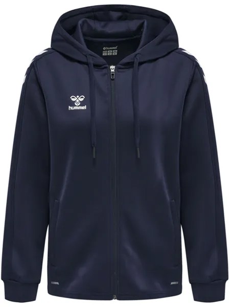 Толстовка Hummel Hoodie Hmlcore Xk Poly Zip Hood Sweat Woman, морской