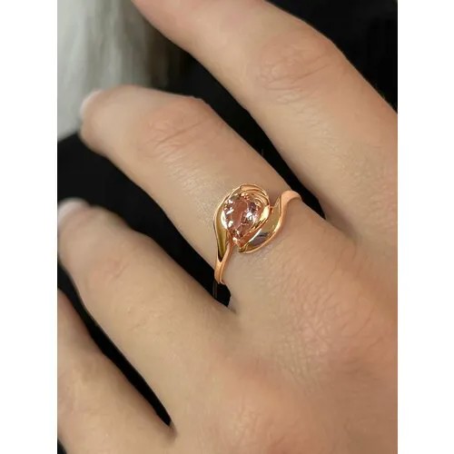 Кольцо Trade Jewelry из серебра 925 пробы (покрытие золото 585) с родолитом