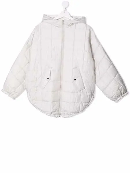 Brunello Cucinelli Kids пуховик с капюшоном