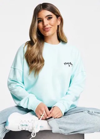 Зеленый oversized-свитшот с логотипом от комплекта Missguided Playboy-Зеленый цвет